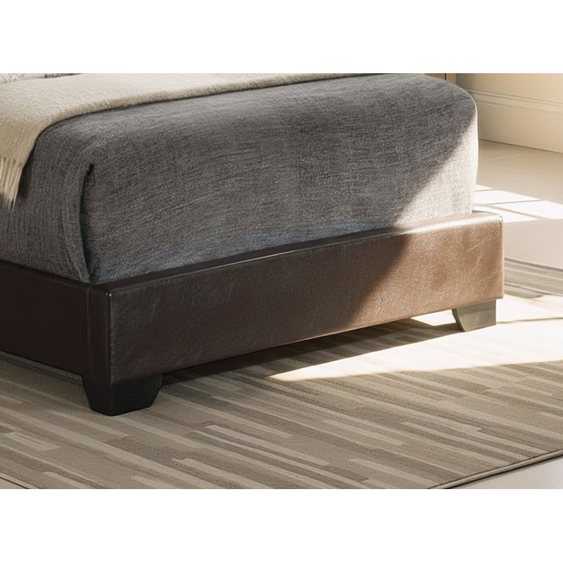 Ensemble de 2 lits simples en similicuir Anvers Cappuccino, Lit simple, Cappuccino