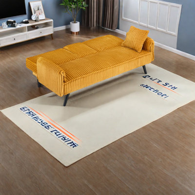 Modern Orange Corduroy Sofas For Living Room With Extendable Features