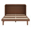 Queen Size Pine Wood Murphy Bed – Cabinet Design, Power Station & Rattan Decoration Panel-1009358644