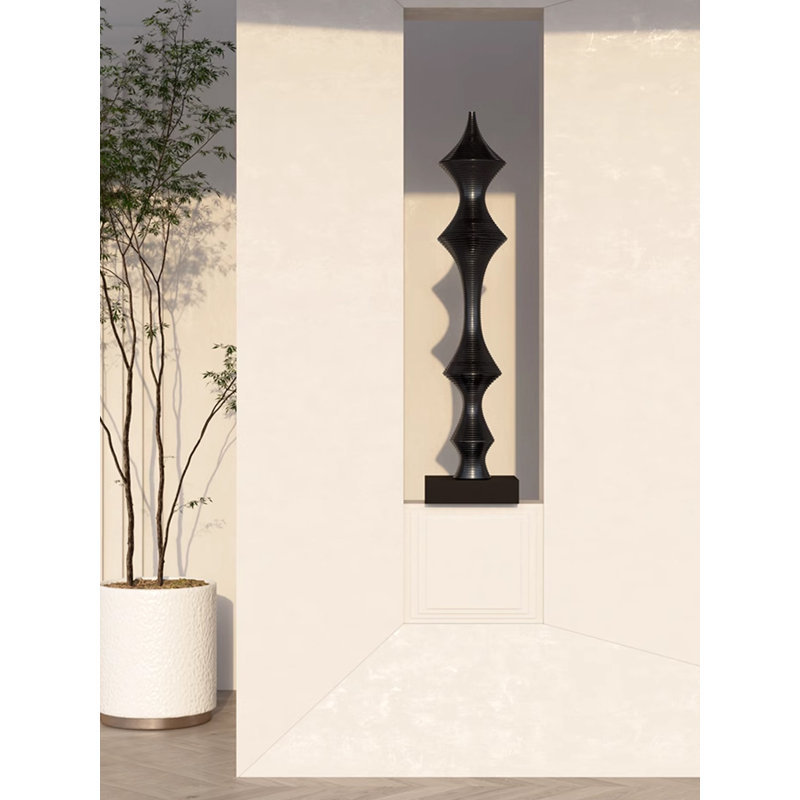 Ornement colonne haut de gamme Wabi-Sabi, Noir