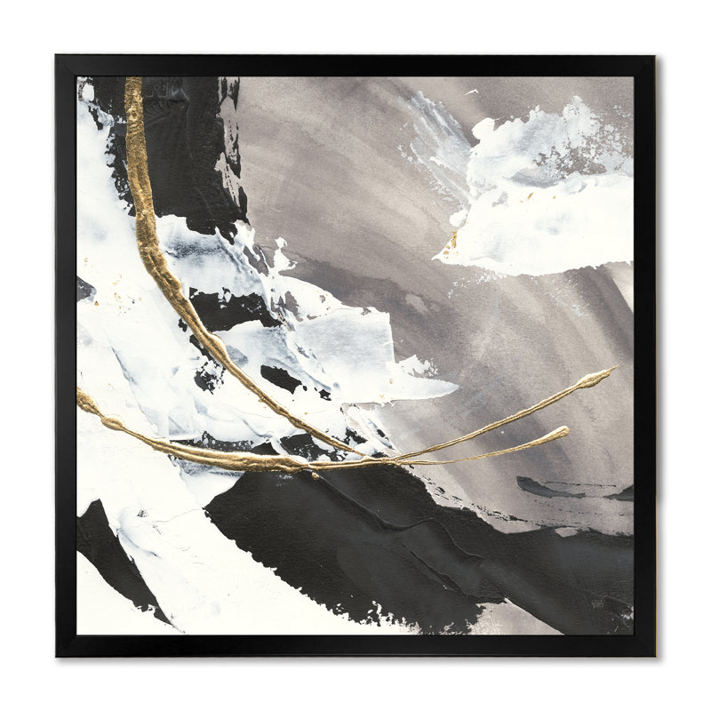 Glam Painted Arcs II - reproduction d'art sur toile encadrée, H 16 po x l 16 po x P 1 po, Cadre noir