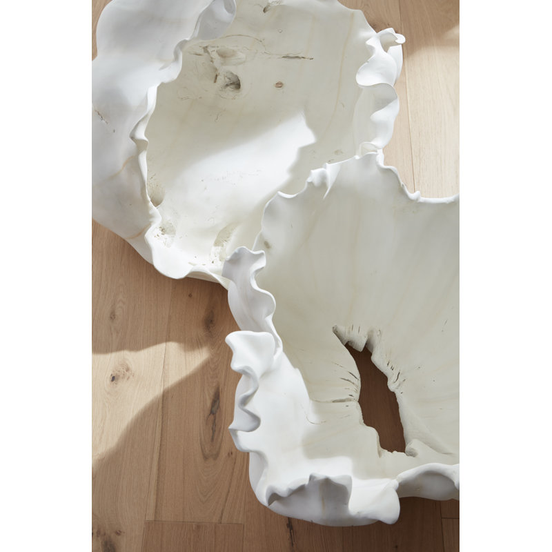 Bol en fonte, ouvert, faux blanchi