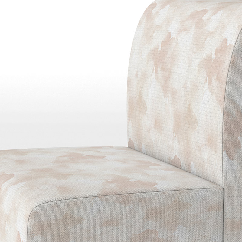 Fauteuil de chambre abstrait rembourré beige, Pantoufle sans accoudoirs