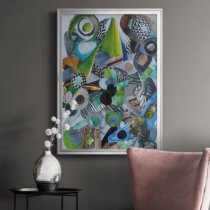 Verre Siesta Beach par Coco Good Print, H 24,5 po x l 18,5 po x P 1 po, Argent