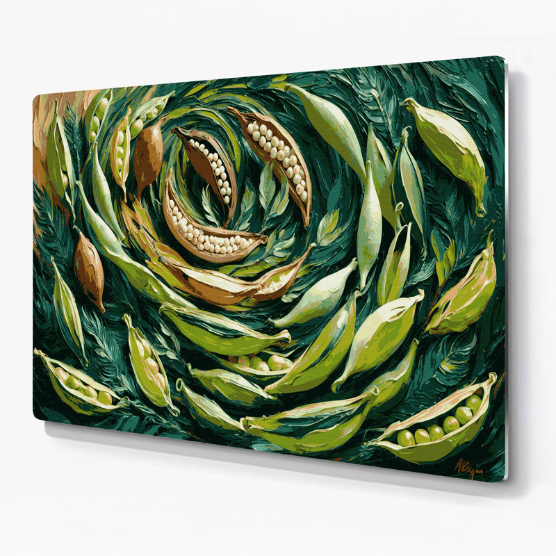 Art mural en métal «Fruit africain Moringa» vert, H 20 po x l 30 po