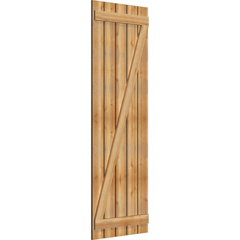 Volets espacés de 5 3/8 po avec barre en Z, cèdre rouge de l'Ouest TimberCraft (par paire), 28 7/8 po, 83 po