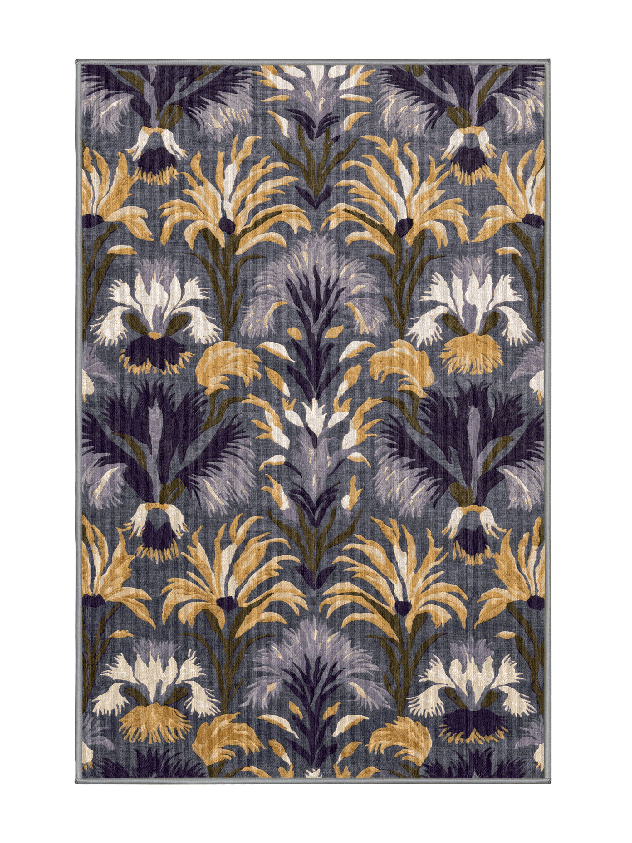 One Allium Way® Machine Washable Botanical Purple Area Rug | Wayfair