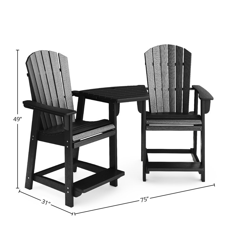 Banc d'extérieur Eberle Ocean View, Noir