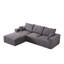 Canapé-lit modulaire en forme de U de 113 po en velours côtelé gris, sans assemblage, mousse complète, 4 sièges pour un salon confortable et fonctionnel-1531782141-1531782140
