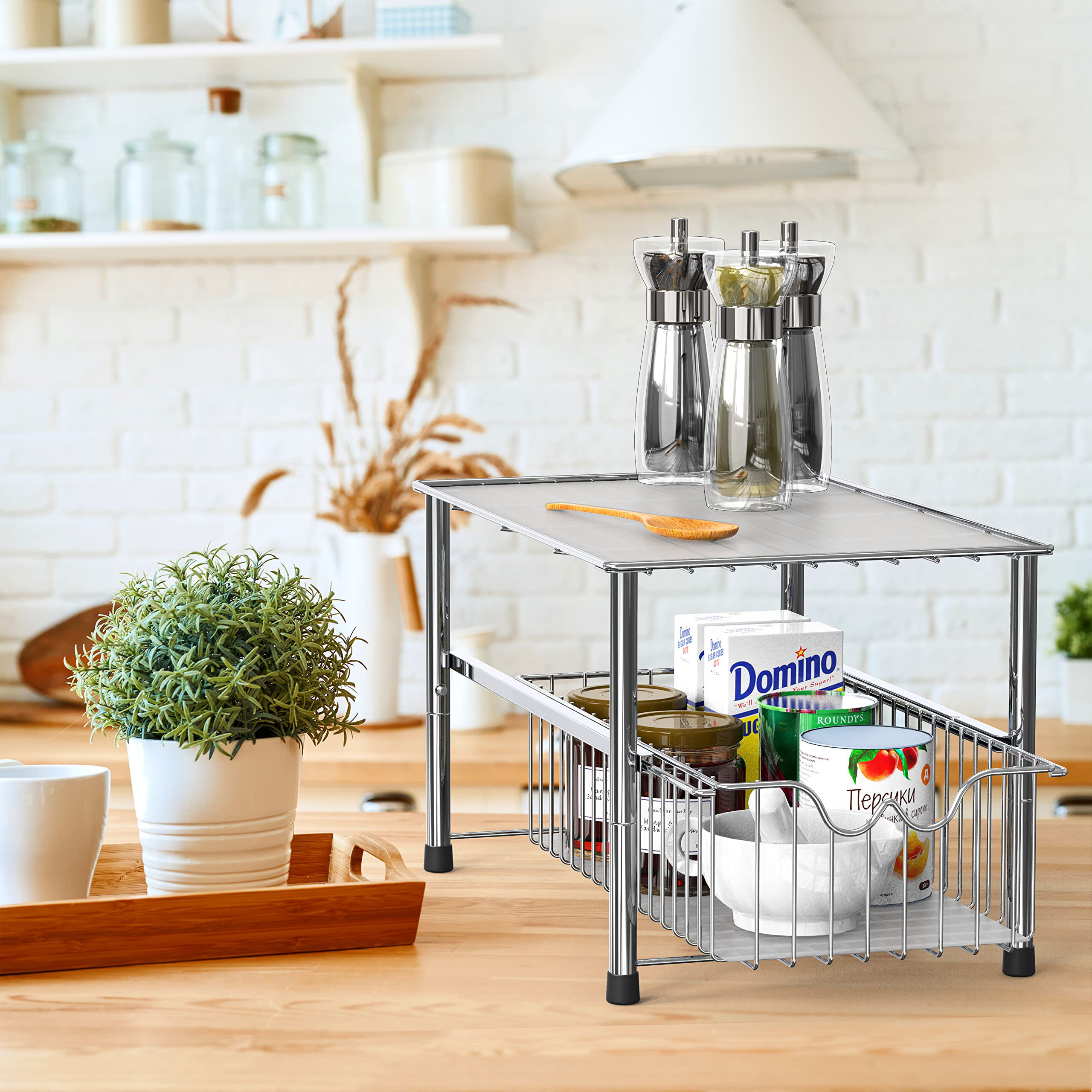 MooJ Stainless Steel Under Sink Organizer Wayfair