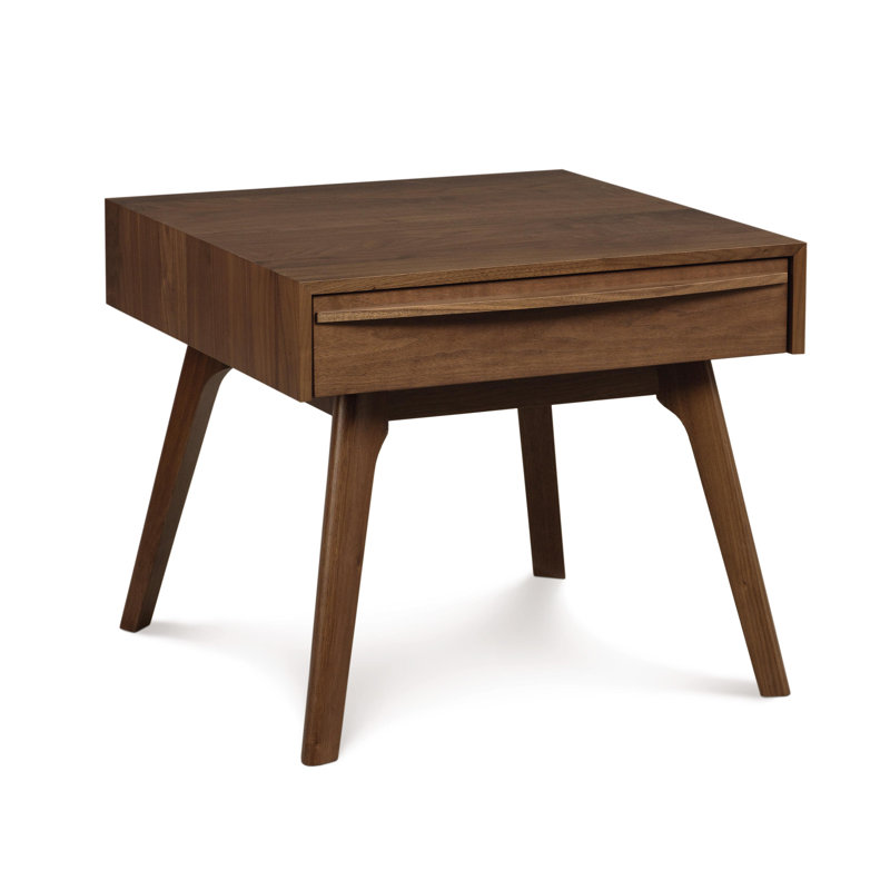Catalina 1 - Drawer Solid Wood Nightstand, Natural Walnut, 17"