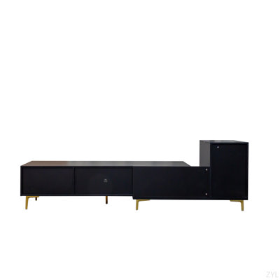 Wood Extendable TV Stand Rectangle Entertainment Center,Media TV Console For Living Room Bedroom