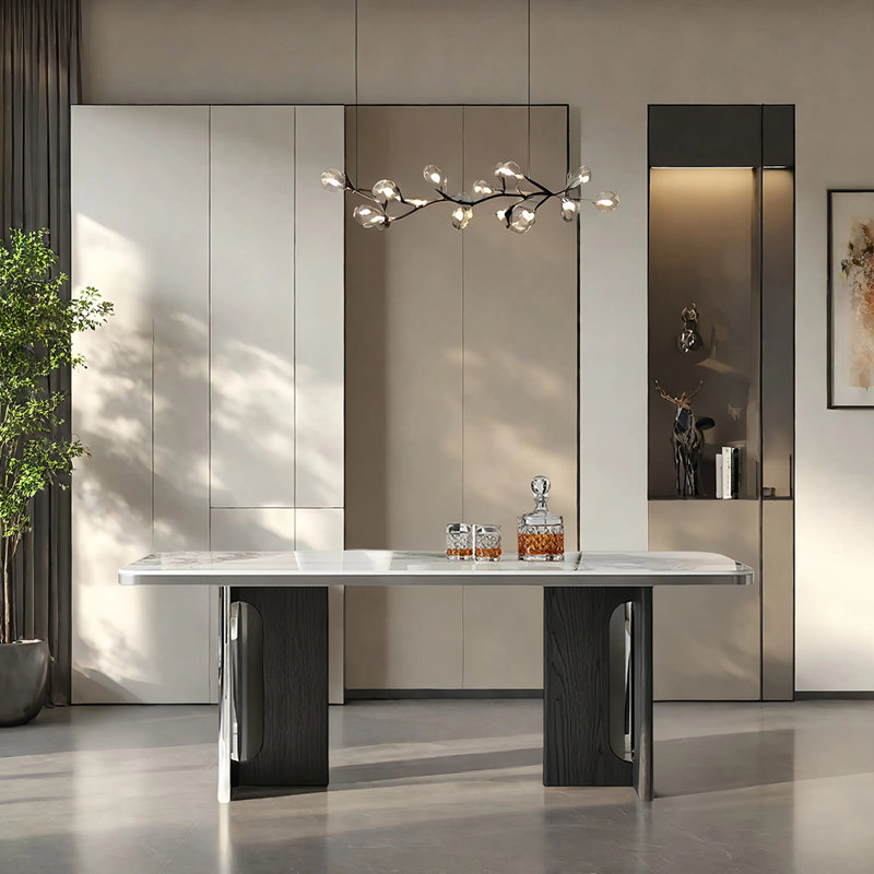 New household rock plate dining table, 29.52"H x 62.99"L x 31.49"W