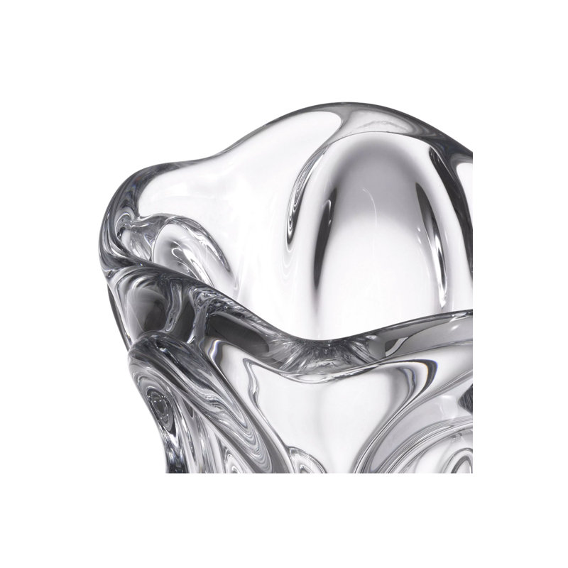 Aila Handmade Glass Table Vase, 9.06" H x 7.48" W x 7.48" D, Clear