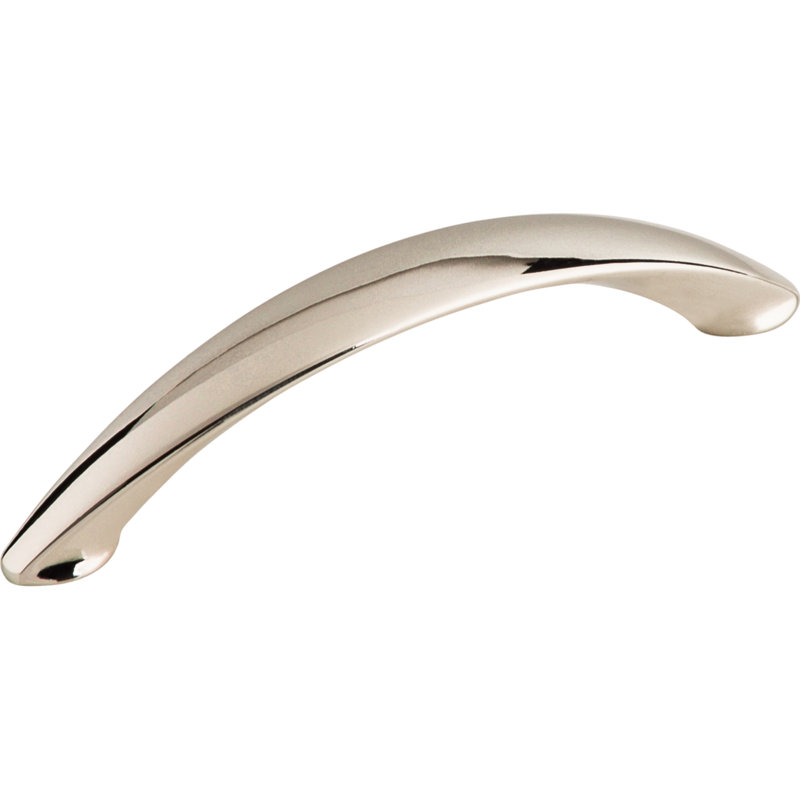 Arc Bar pull, Polished Nickel, 4" Center to Center