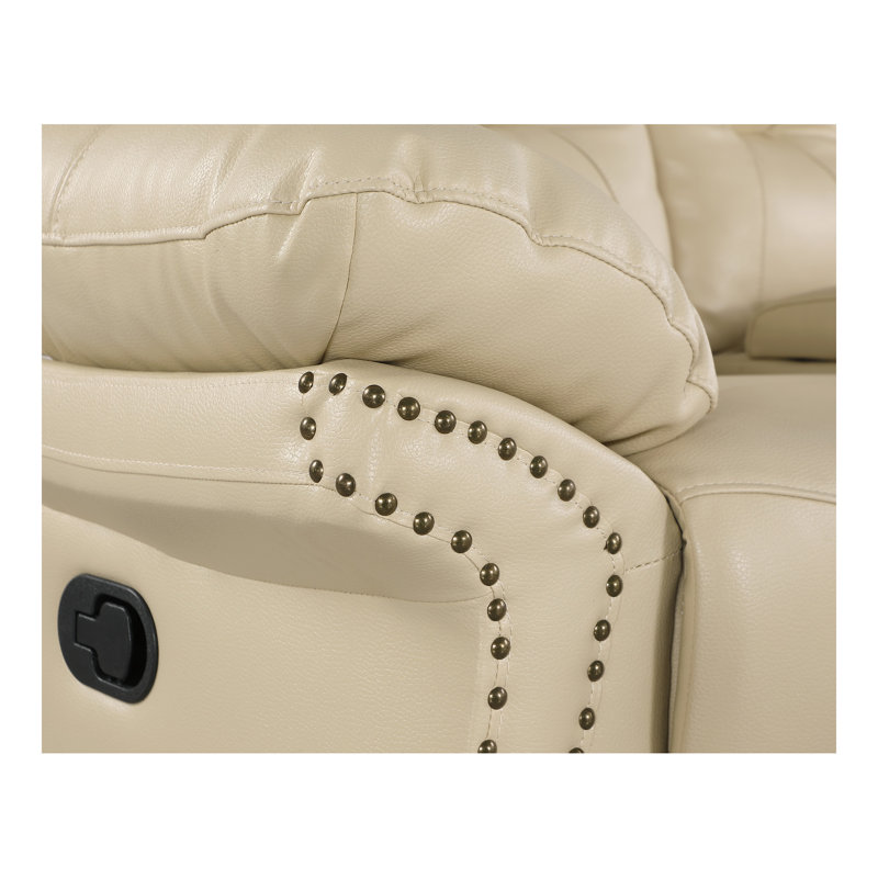 Causeuse inclinable en cuir Global, Beige