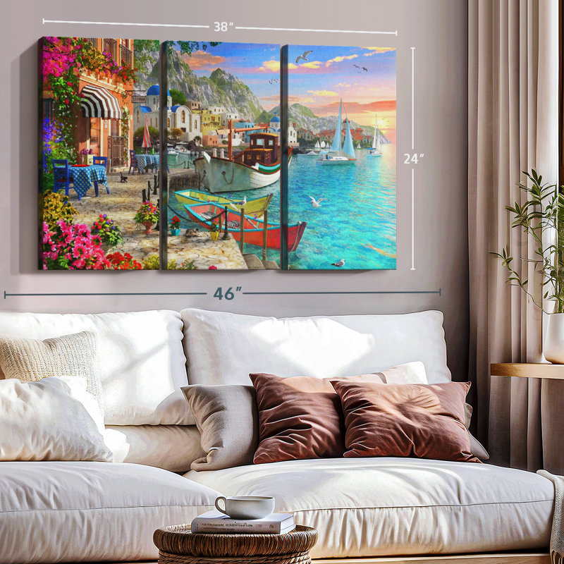 Impression sur toile Grandios Grèce, H 24 po x l 38 po x P 1,25 po