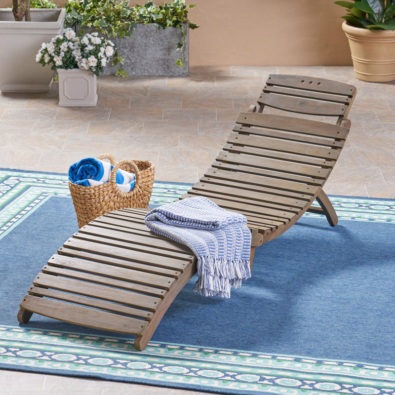 Chaise longue pliable en bois Lahaina, Moka