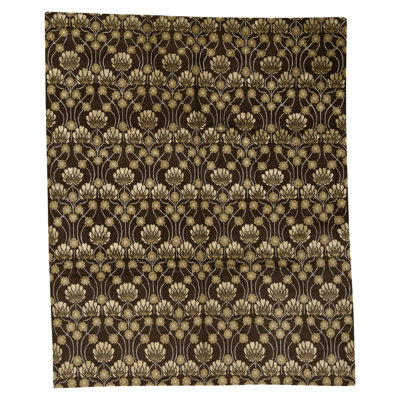 Tapis brun noué à la main de haute qualité