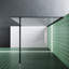 Walk in Shower Screen With Black Stainless Steel Support Bars-397792650