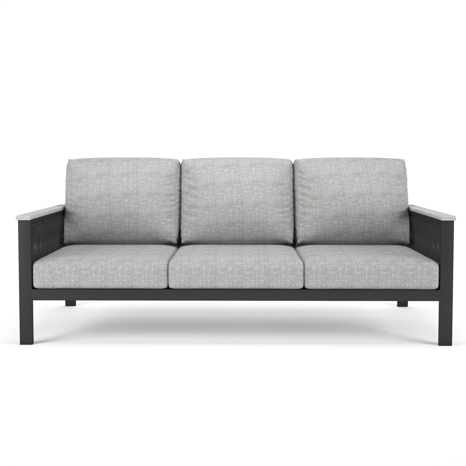 Townsend 80" Sunbrella® Patio Sofa, Canvas Granite Sunbrella® Canvas, Gray/White