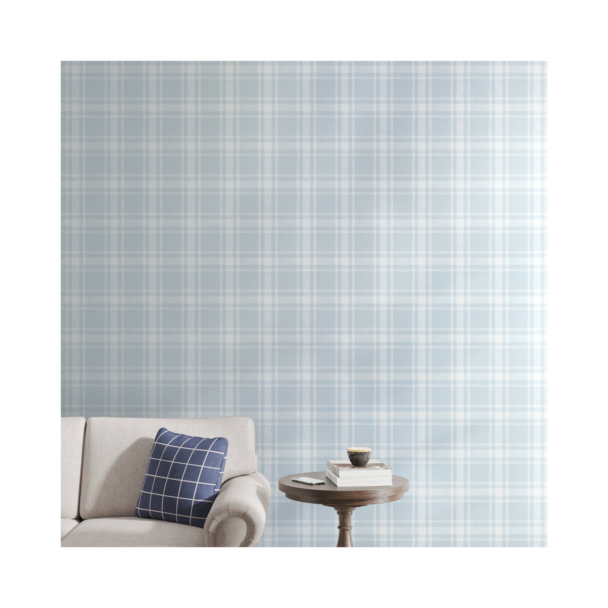 Haslet Checkered Roll, Sky Blue