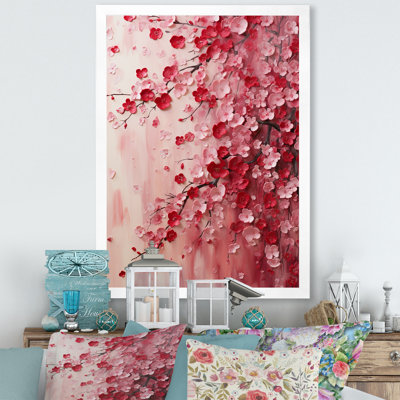 Cerisier rose en fleur 4 - Art mural cerise