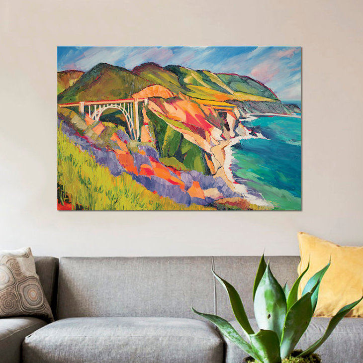 « autoroute 1 », impression sur toile, H 12 po x l 18 po x P 1,5 po, Toile tendue, Pas de tapis