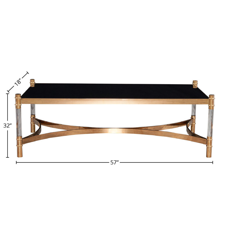 Glass Top Coffee Table, Gold