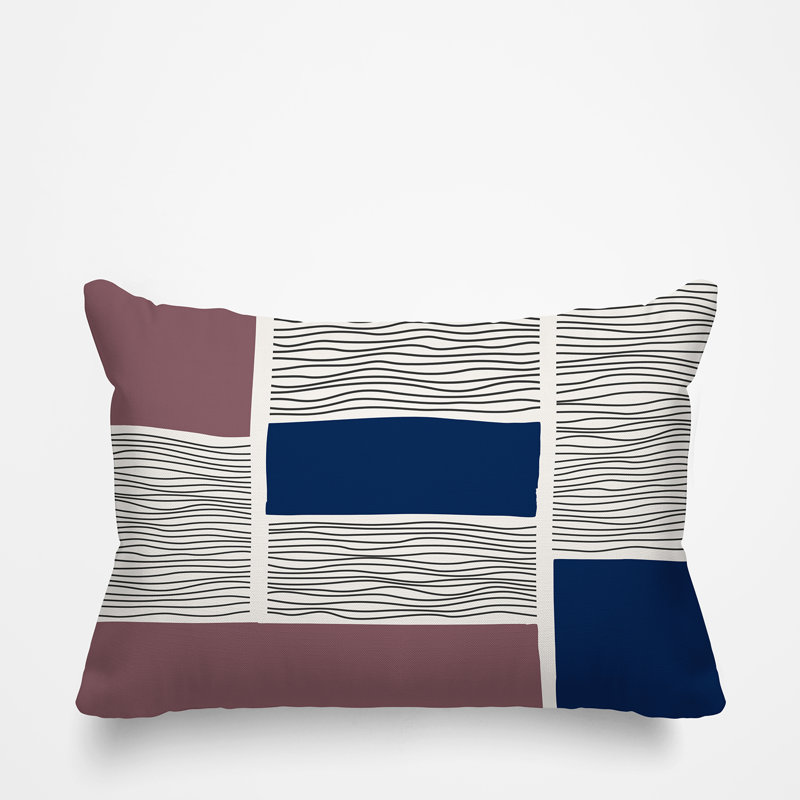 Coussin intérieur / extérieur Rapu, Mauve / bleu marine