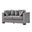 Velours rembourré gris à 2 places de style moderne avec embellissement carré et argent, construction en bois massif, housse de coussin amovible lavable-1103725865