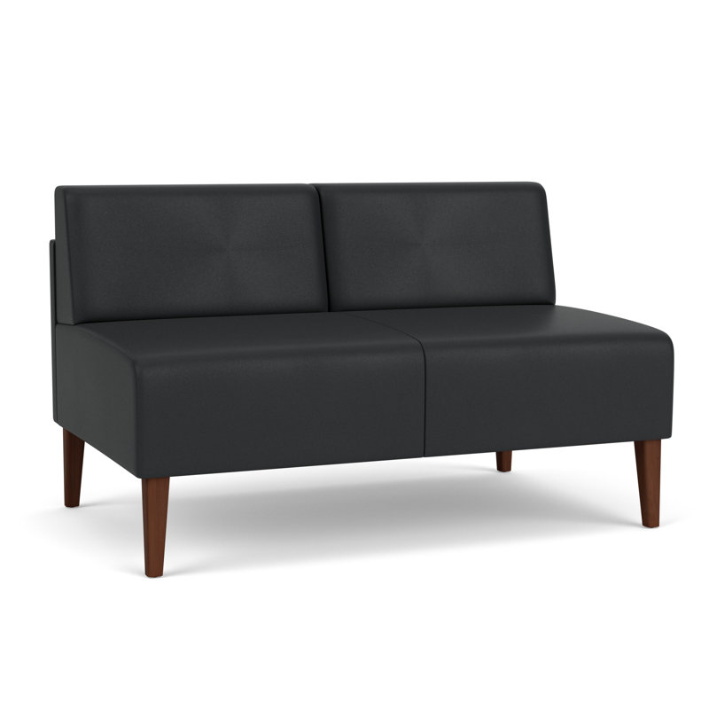 Causeuse sans accoudoirs Luxe Lounge, Modena graphite, Bois de noyer