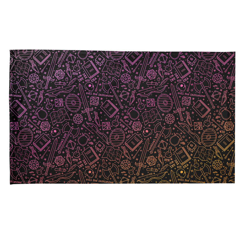 Serviette à thé à motif lines rpg Mcguigan, Noir / rouge / orange, Polyester sergé