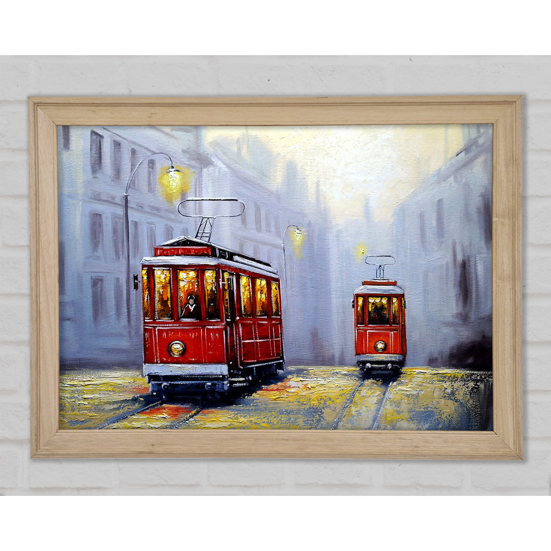 Tram City Nights - Einzelne Bilderrahmen Kunstdrucke