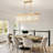 5 - Light 39" Rectangle Farmhouse Kitchen Island Wood Beaded Chandelier-556581737