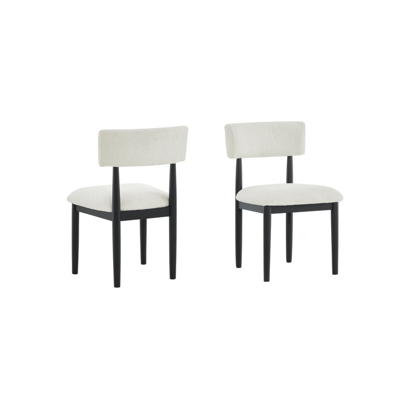 Ensemble de salle à manger moderne 5 pièces en solde: table cannelée noire et 4 chaises en peluche
