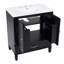 Meuble-lavabo 30 po avec lavabo style rétro, espace de rangement multifonctionnel, tablette de porte, porte à fermeture en douceur-446408840