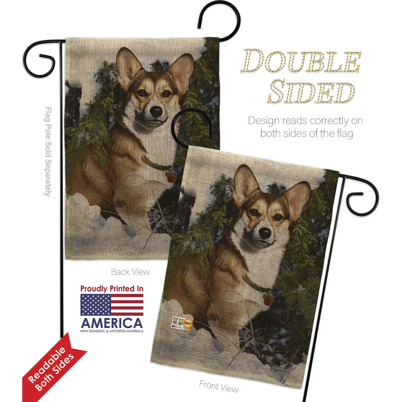 Drapeau de jardin en polyester 19 x 13 po Doveridge Corgi