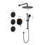Douche de salle de bain en noir mat avec système de valve autonettoyante et système de valve, douche à main, jets pour le corps-117993242