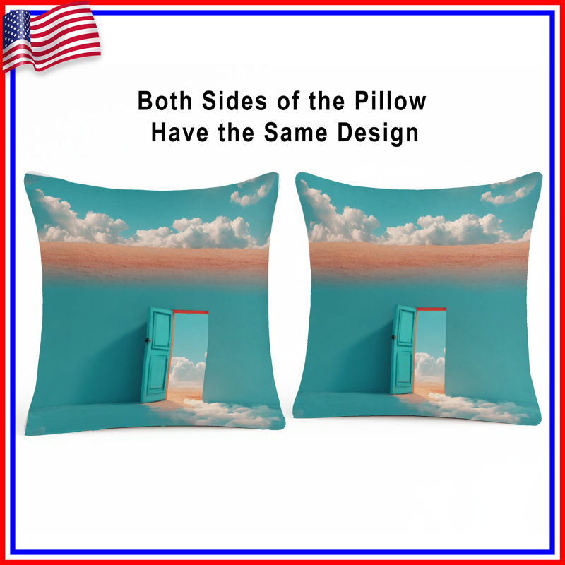 Coussin surréaliste, 18 x 18 inches