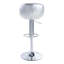 Tabouret de bar pivotant et réglable en cuir brun de 84 cm (33 po), style rétro-industriel, coque en aluminium riveté.