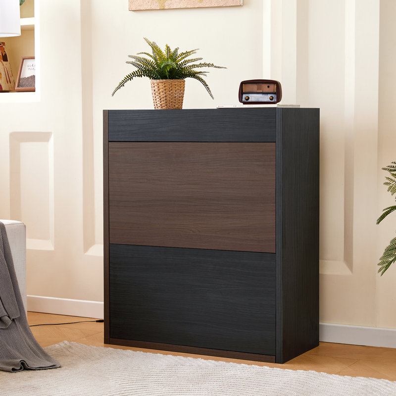 Armoire de rangement à chaussures extensible et rotative avec 1 tiroir, coin à 90 degrés pour le salon, le couloir, la zone d'entrée, la rotation du tiroir en noyer noir, le passage, la sortie,