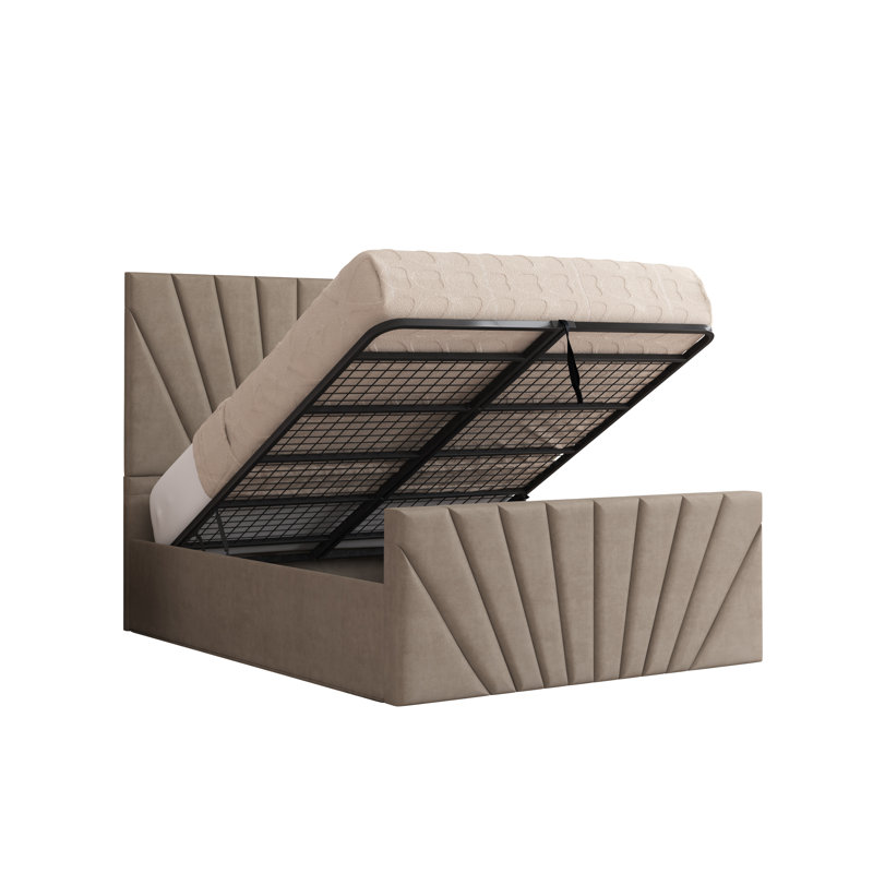 Odolo Upholstered Ottoman Storage Bed, Kingsize (5'), Coffee