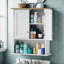 Armoire à pharmacie ouverte et fermée avec rangement
