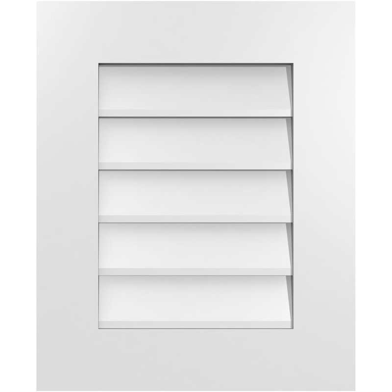 Vent à pignon rectangulaire en uréthane non-fonctionnel, H 22 po x l 18 po x P 1 po