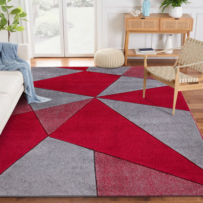 Arista Machine Woven Red Rug