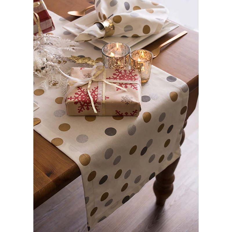 Mcmann Metallic Confetti Table Runner, 108" x 14"