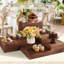 6-Piece Rustic Brown Wood Display Riser Set for Dessert Tables and Party Decor