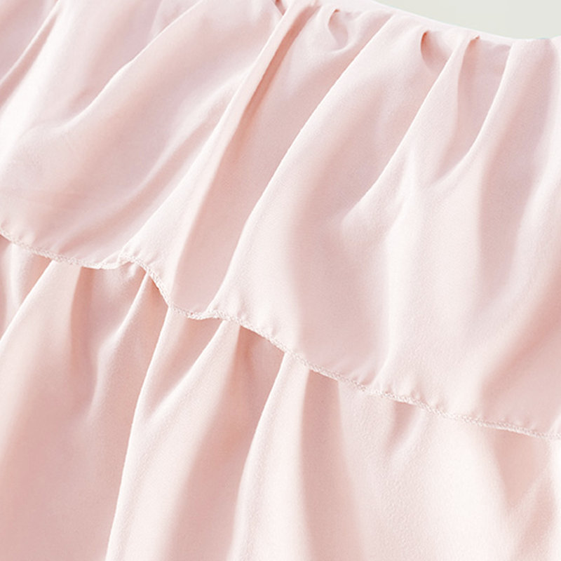 Full/Queen Blush Ruffle Bed With Comforter, 2 Decorative Pillows, Soft Bedding Shams, Pillows