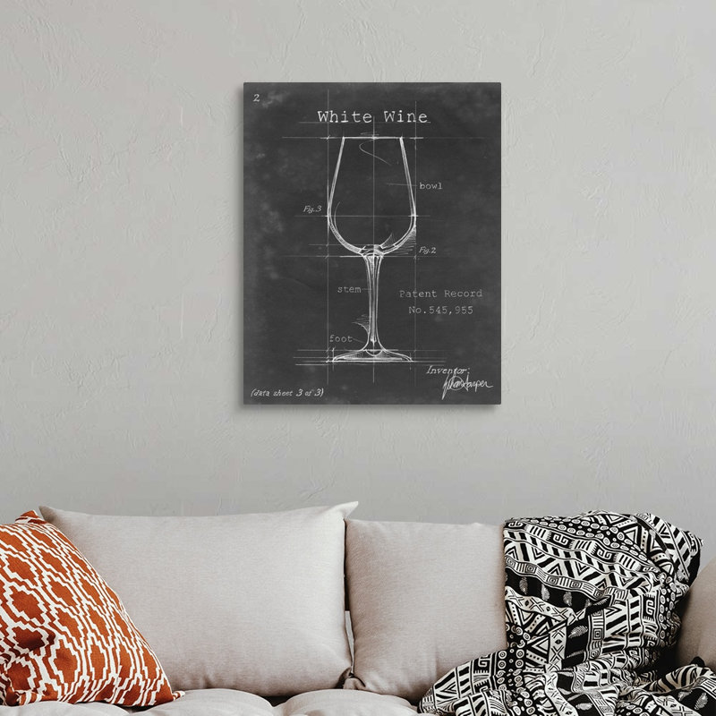 Barware Blueprint IV - Impression sur toile, Toile tendue, H 30 po x l 24 po x P 1,25 po
